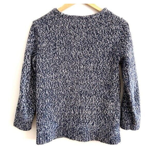 Rag & Bone Hoist Cashmere Blend Marled Sweater Navy White Gray Long Slee… - Picture 3 of 6